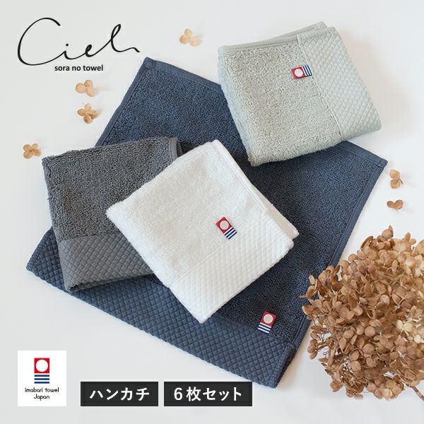 今治タオル ハンカチ 6枚セット シエル タオル 送料無料 (ポスト投函